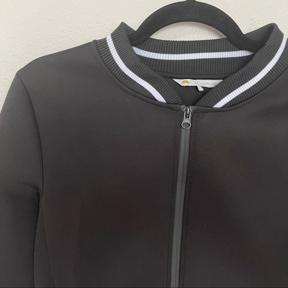 C&C California Black Scuba Bomber Jacket Zip Up S - Picture 6 of 11